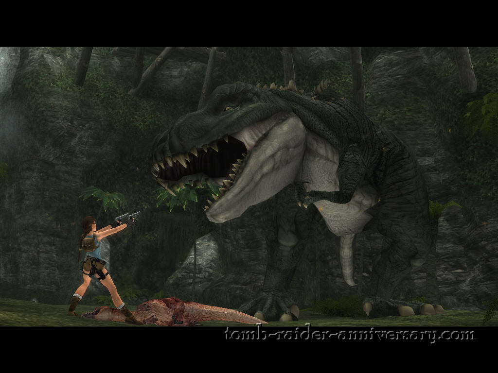 Lara vs. T-rex